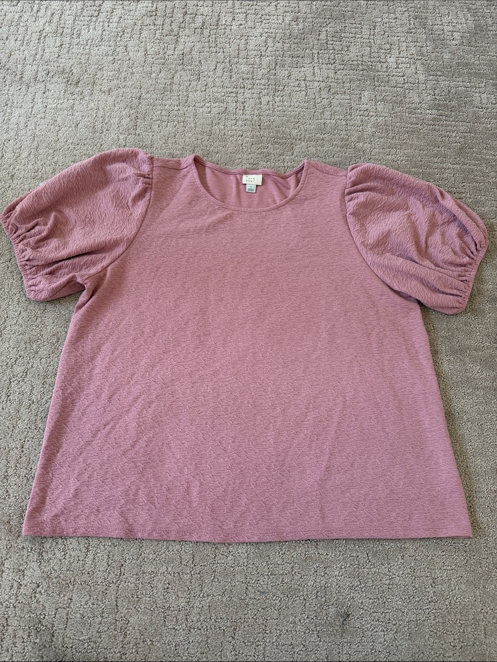 a new day Dusty Rose Puff Sleeve Tee